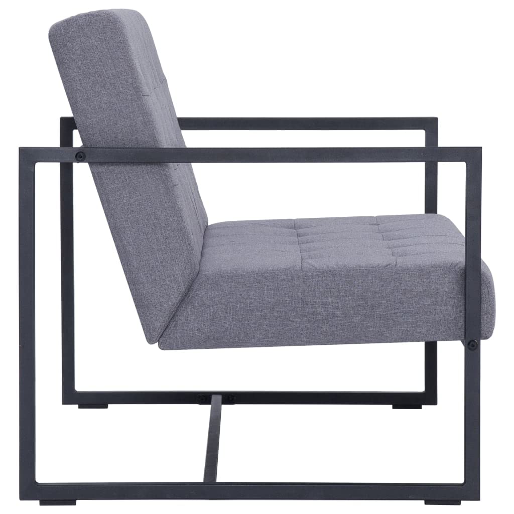 Light Gray Fabric 2-Seater Sofa with Armrests B854