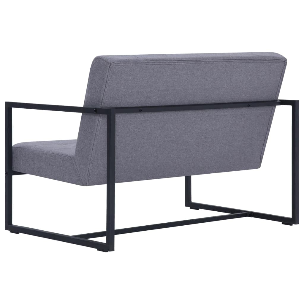 Light Gray Fabric 2-Seater Sofa with Armrests B854