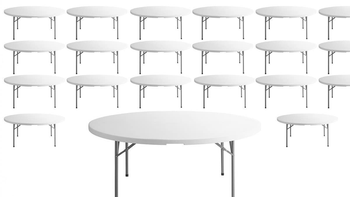 White 72 Inch Round Plastic Folding Table M62047