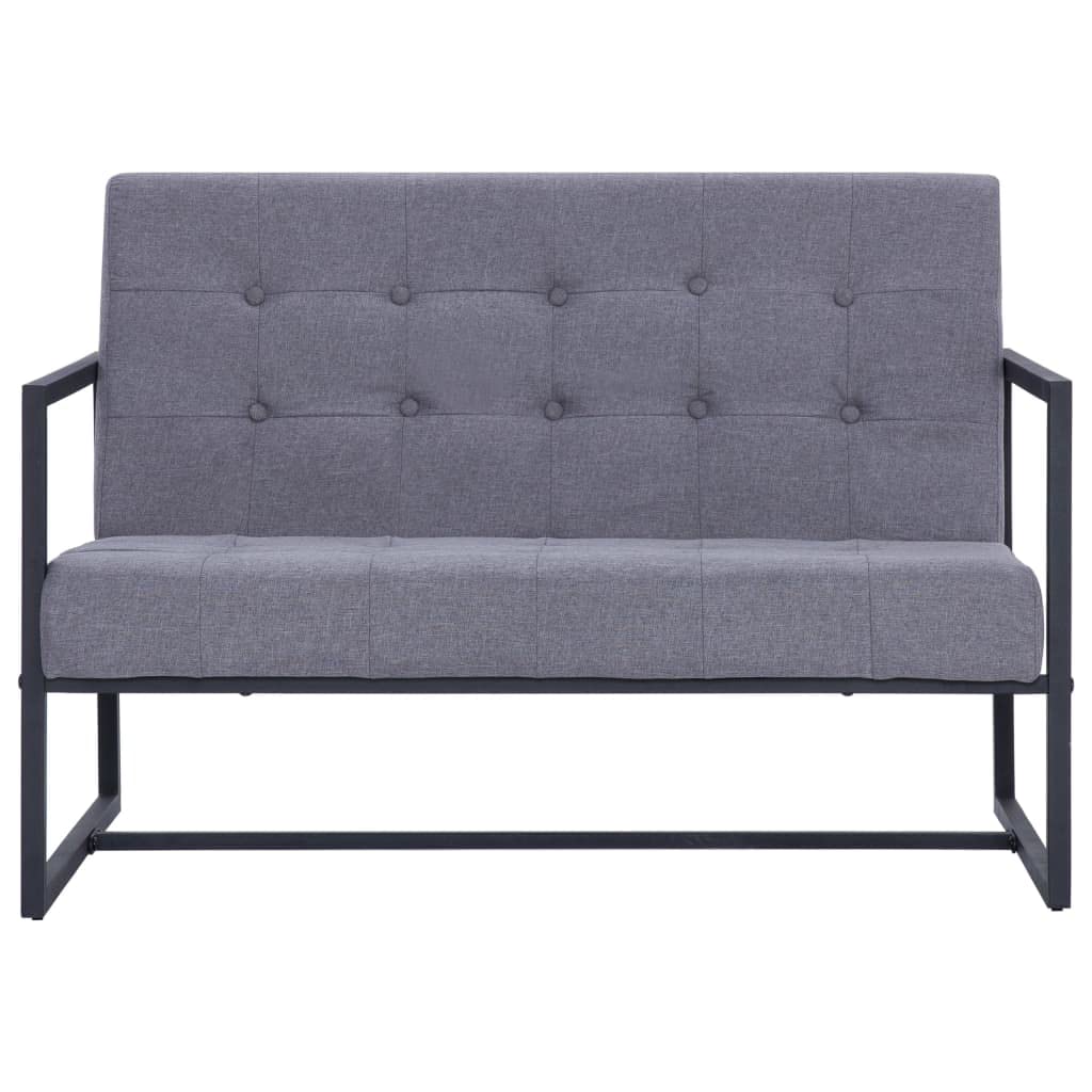 Light Gray Fabric 2-Seater Sofa with Armrests B854