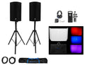 15" Powered PA Speaker Pair with Stands C9048