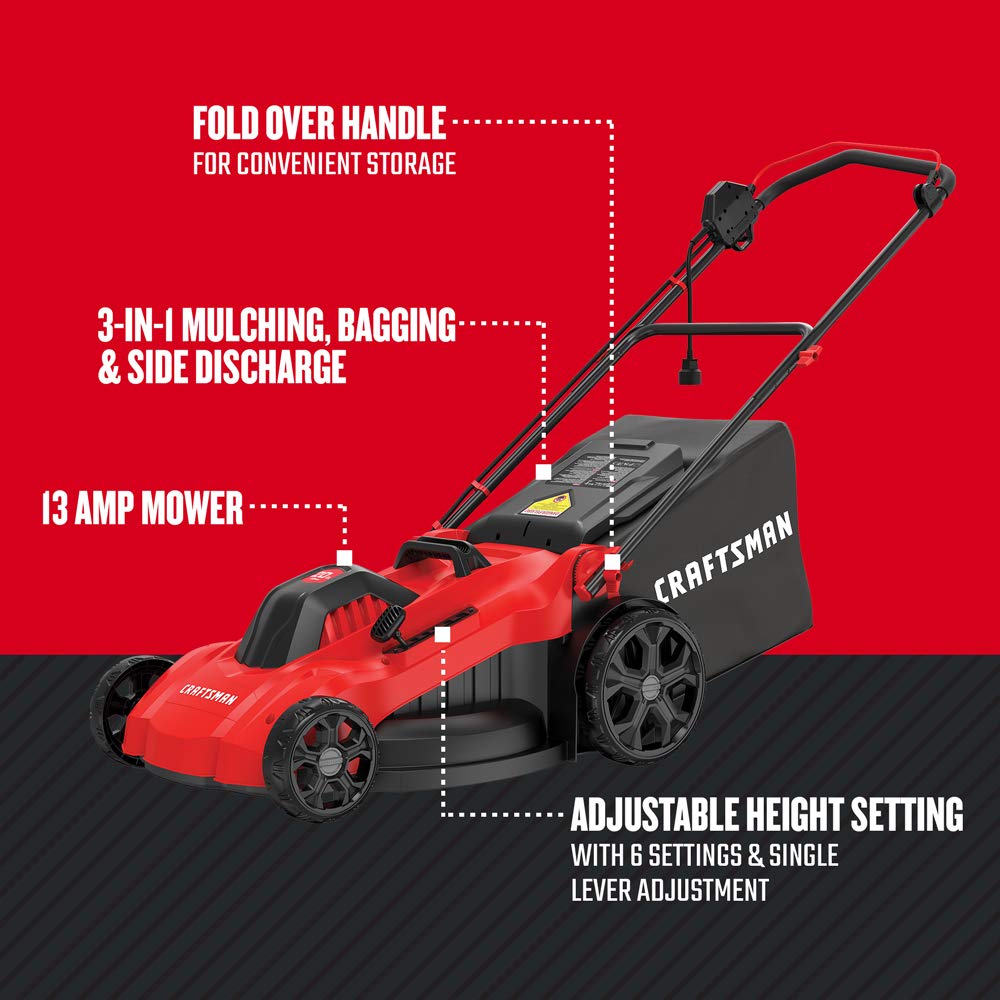 Electric Push Lawn Mower, 20-Inch Corded 13-AMP O1630