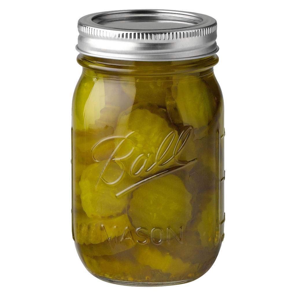 16 oz Regular Mouth Mason Jar with Lids and Bands (12 Units) Q3980