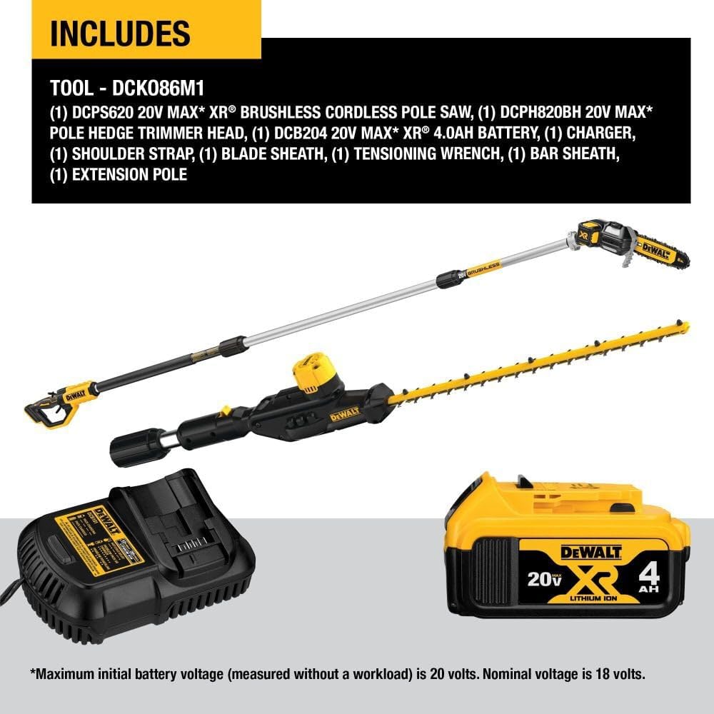 Cordless Pole Saw and Pole Hedge Trimmer Combo Kit R880