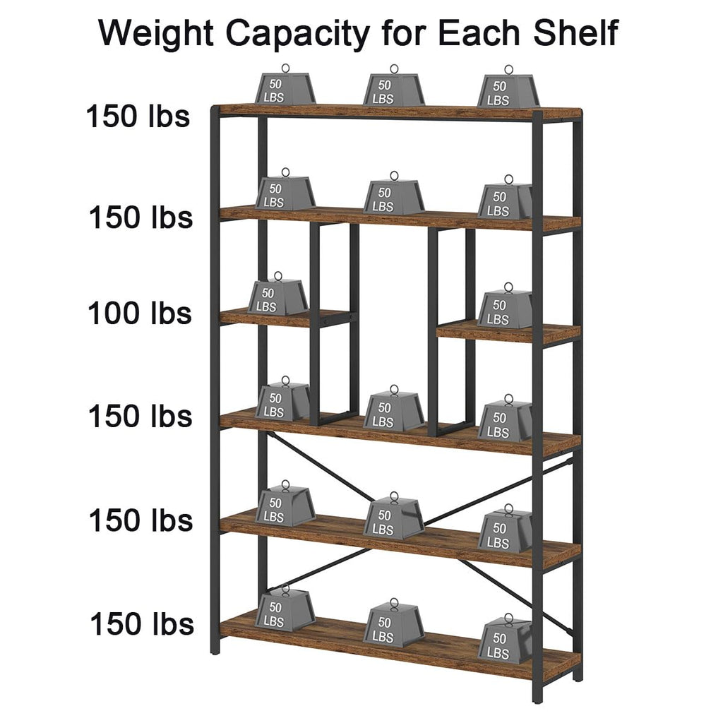 6 Tier Industrial Bookshelf G7634