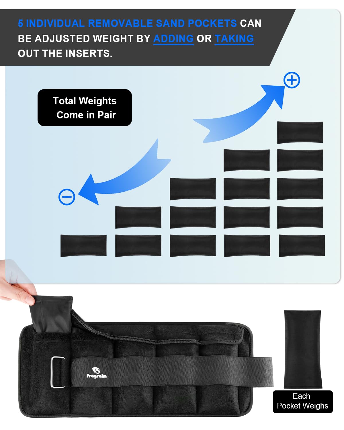 Adjustable Ankle Weights with Removable Weight W440815