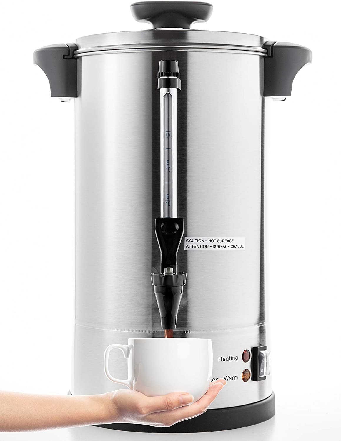 Commercial Grade Stainless Steel Percolate Coffee Maker 100-Cup 16 L N232