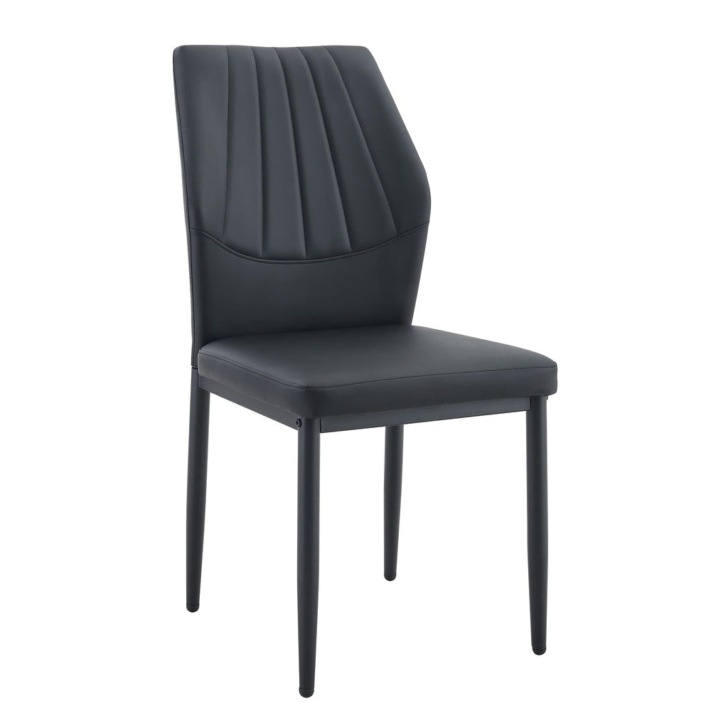 Black PU Leather Dining Chairs Set of 4 Y3121