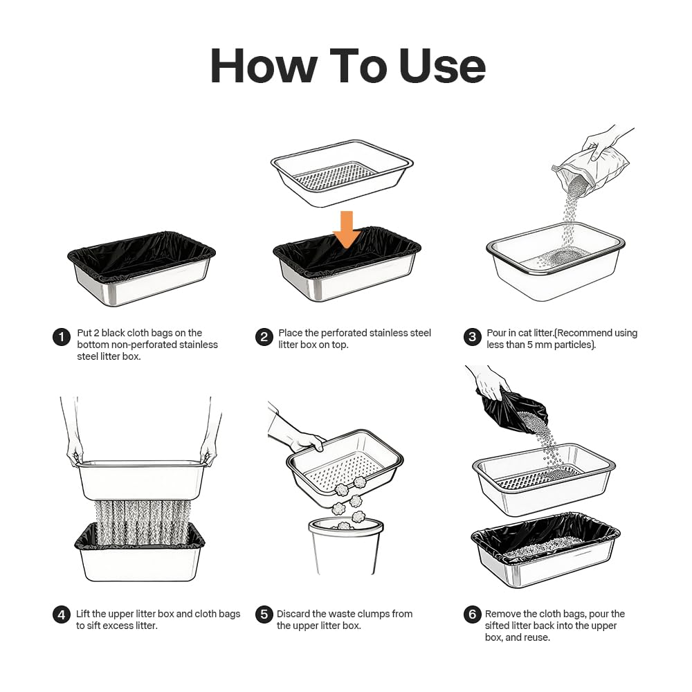 Stainless Steel Sifting Litter Box B348