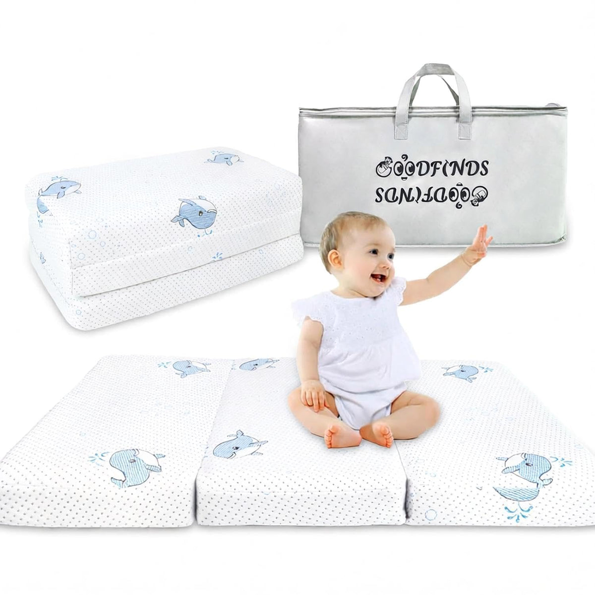 Pack and Play Mattress, 38"x26" Trifold Memory Foam N7771