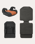 Black-Brown Backless Booster with Latch, Seat Protector & Backseat Organizer Z181488
