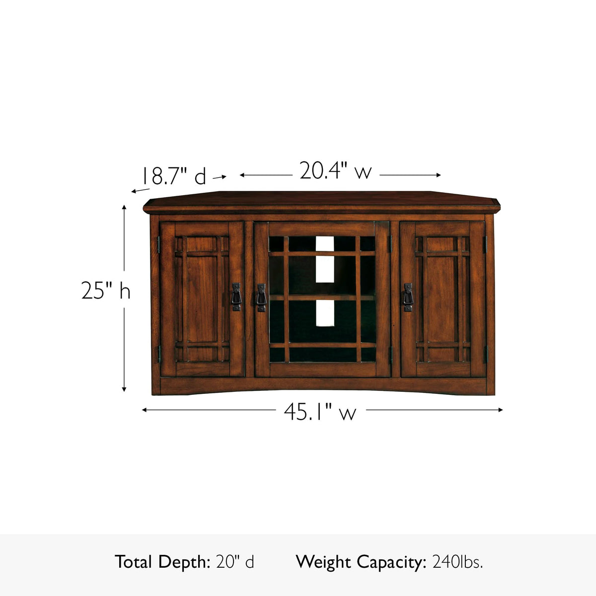 Mission Oak Corner TV Stand D3043