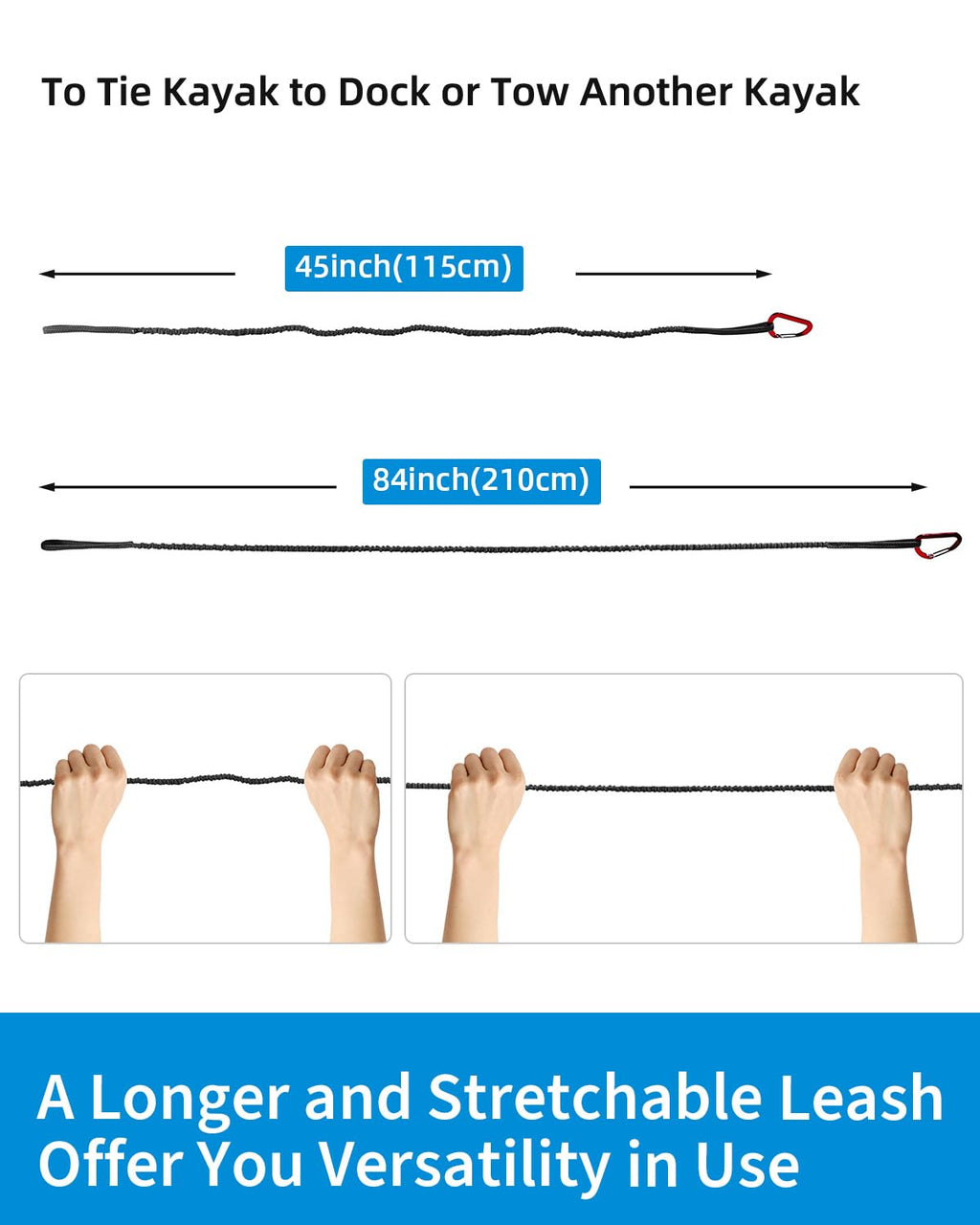 Stretchable Kayak Paddle Leash 4-7ft Z9876