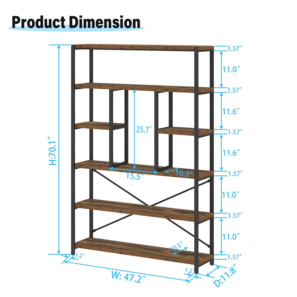 6 Tier Industrial Bookshelf G7634