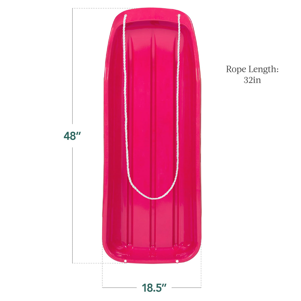 48in Kids Plastic Toboggan Snow Sled with Pull Rope E879949