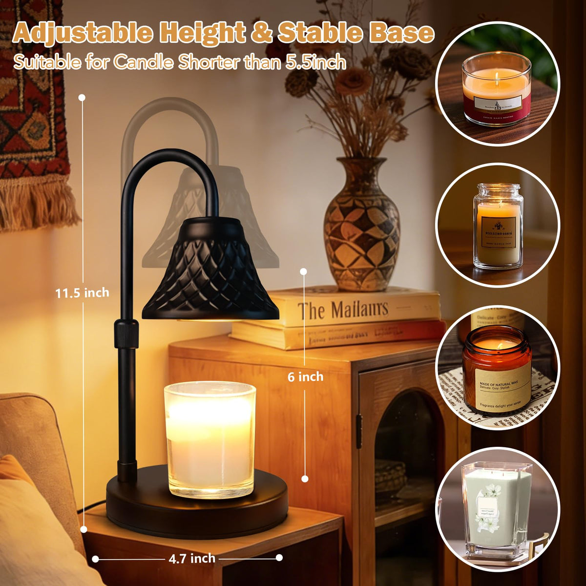 Adjustable Candle Warmer Lamp with Timer Z425567