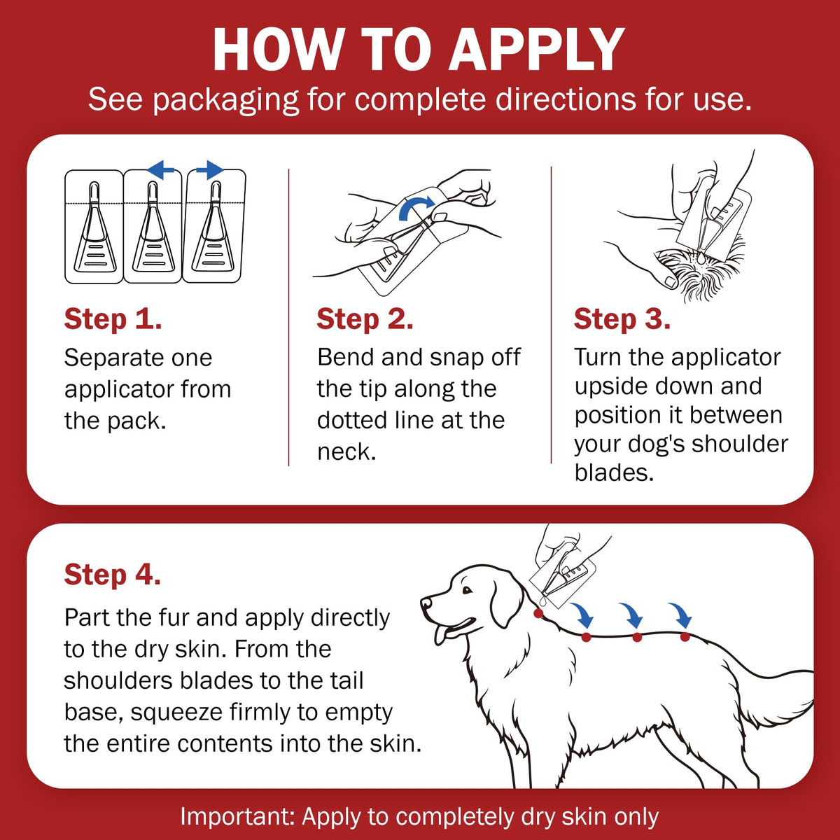 Flea and Tick Prevention for Large Dogs 45 to 88 lbs T469