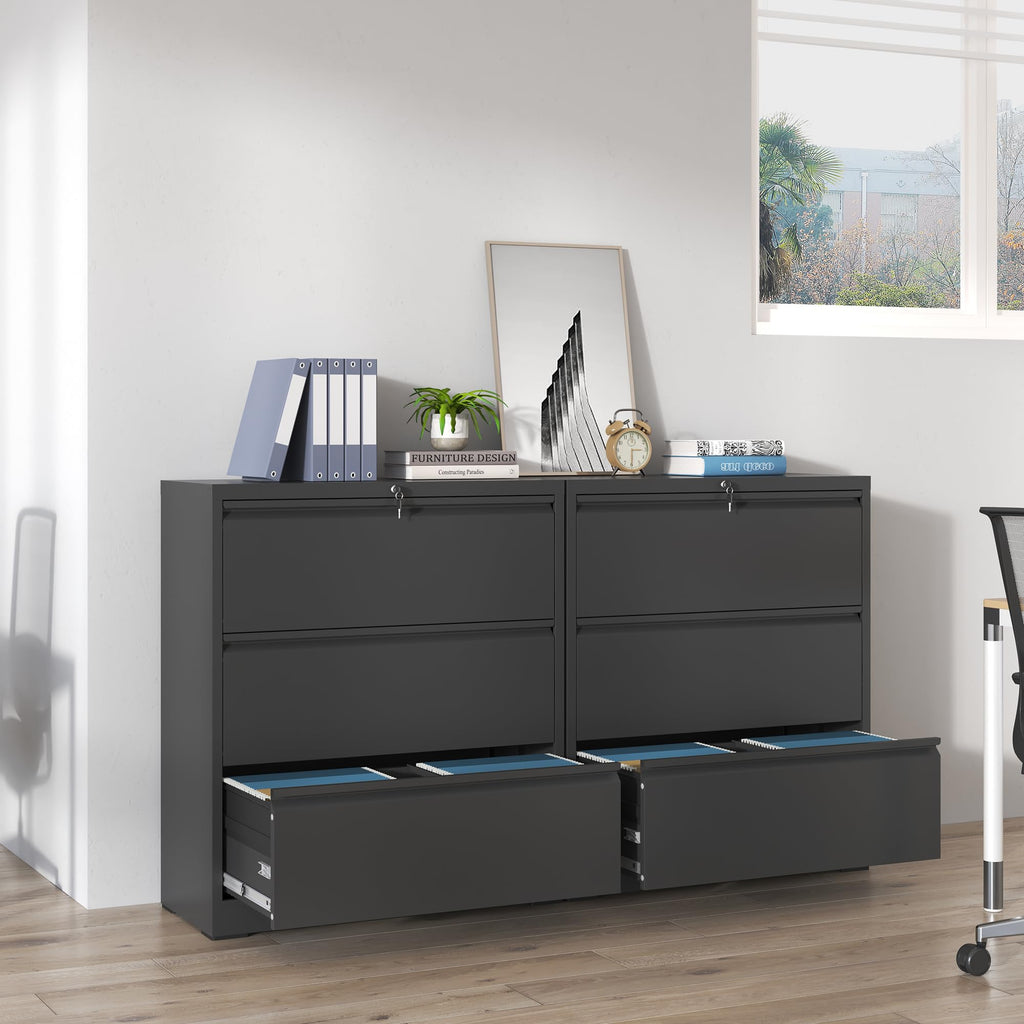Black 3 Drawer Locking Metal File Cabinet C30047