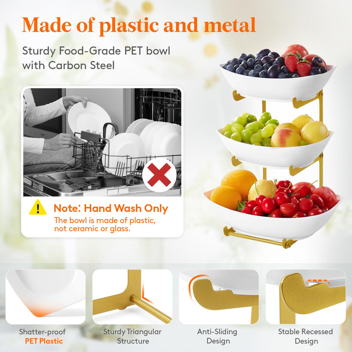3 Tier Plastic Fruit Bowl H4509