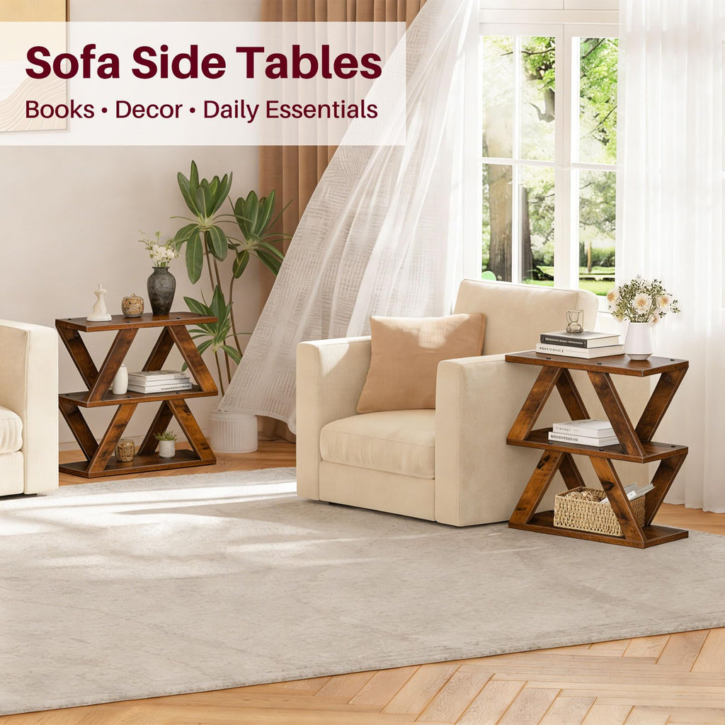3 Tier Side Table with Storage Shelves N37329