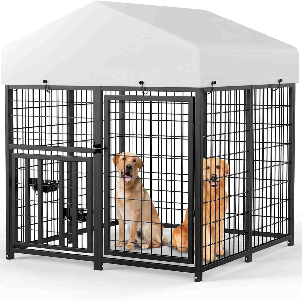4 x 4 x 4.25 FT Outdoor Dog Kennel with Roof W38692