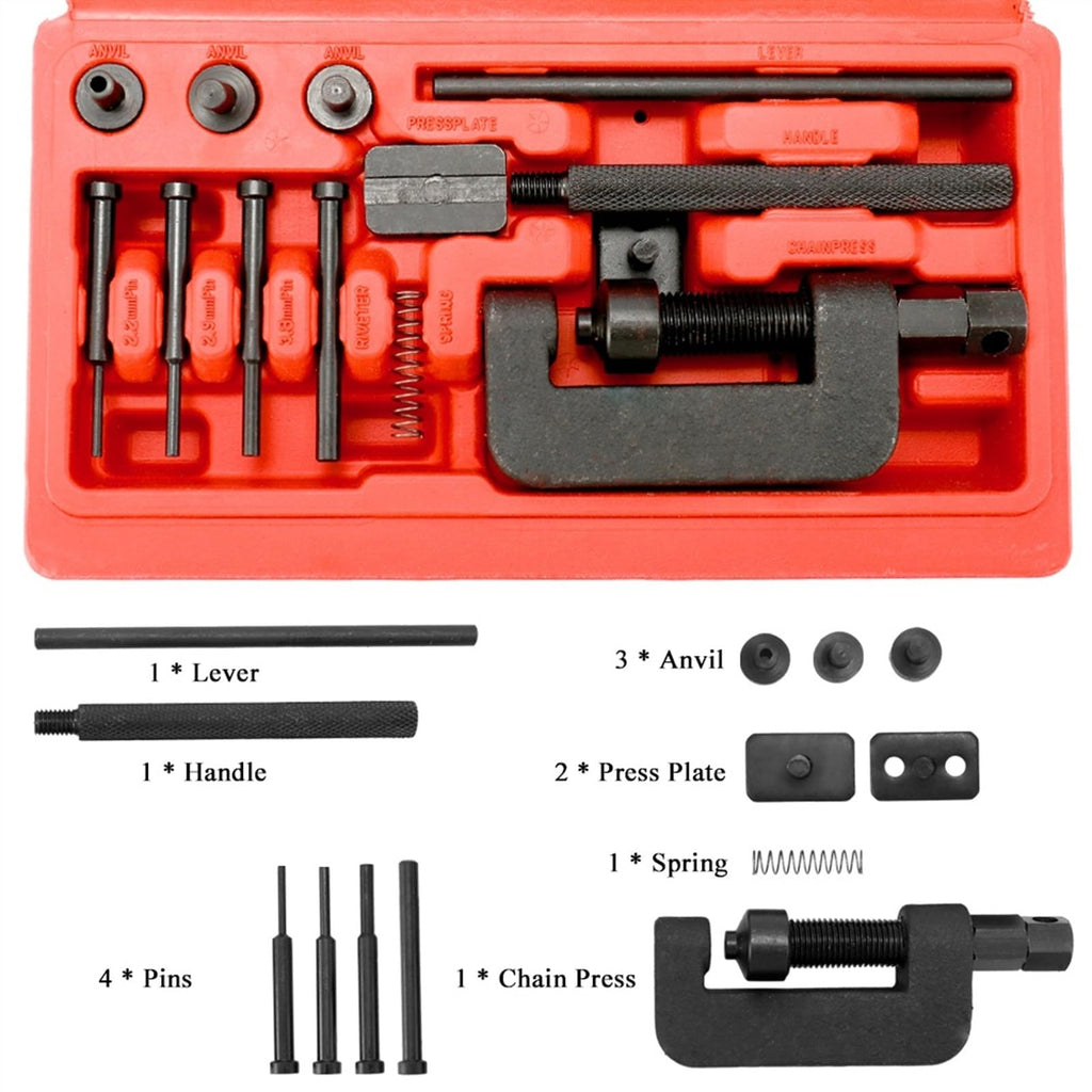 Motorcycle Bike Chain Breaker Riveter Tool Set with Carry Box Z501