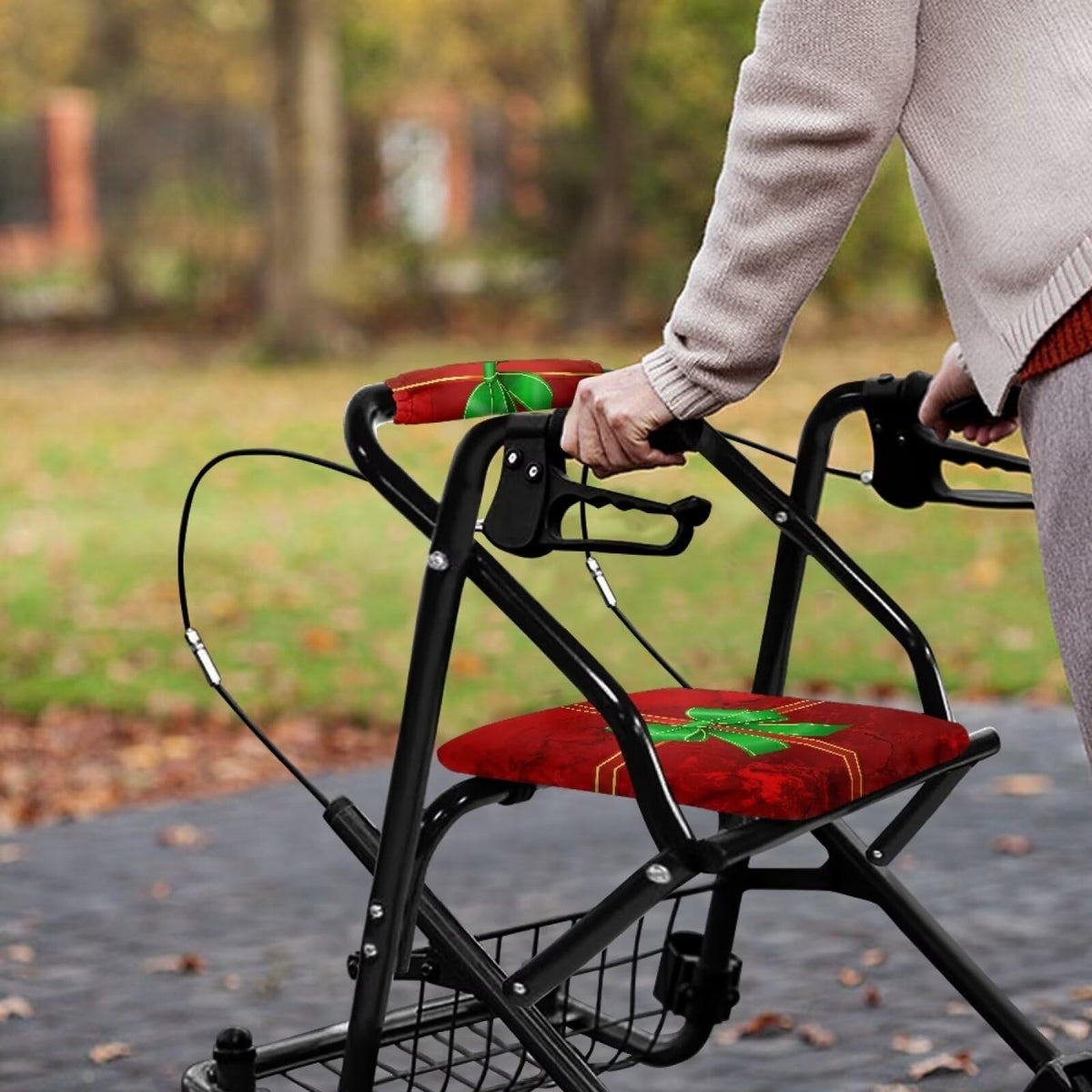 Red Rollator Walker Seat and Backrest Covers B430056