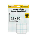 Super Sticky Easel Pad, 1" Grid Lines, 25" x 30", White, 30 Sheets O46899