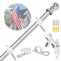 5FT Stainless Steel Wall Mounted Flag Pole Kit T975901