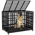 48 Inch Heavy Duty Dog Crate Kennel with Wheels N6644