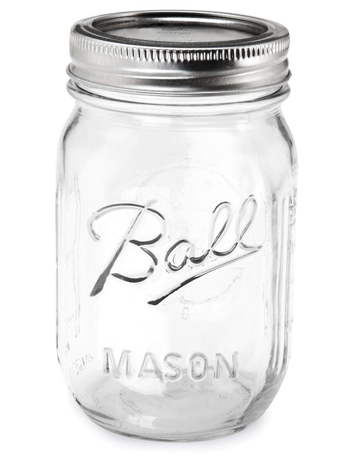 16 oz Regular Mouth Mason Jar with Lids and Bands (12 Units) Q3980