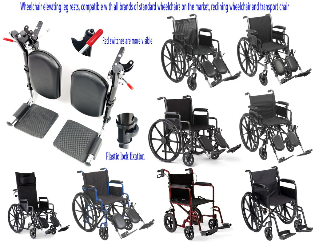 Wheelchair Elevating Leg Rests with Padded Calf Pad and Composite Footplates, 1 Pair T51257