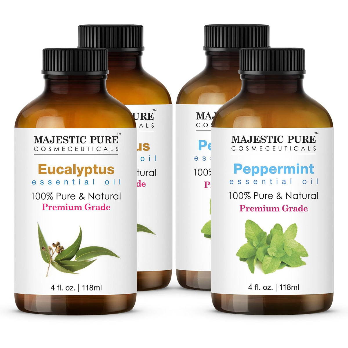 Peppermint and Eucalyptus Essential Oil 4 fl oz Pack of 2 W68505