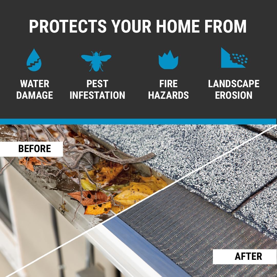 Stainless Steel Micro-Mesh Gutter Guard Kit 48 Ft. L126934