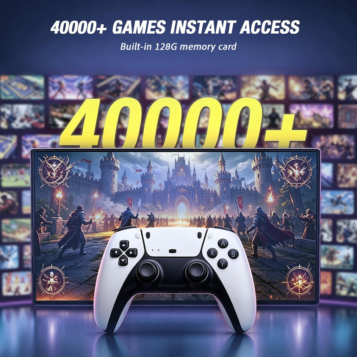 Wireless Retro Game Console with 4K Output and 2.4G Controllers 128GB O2741