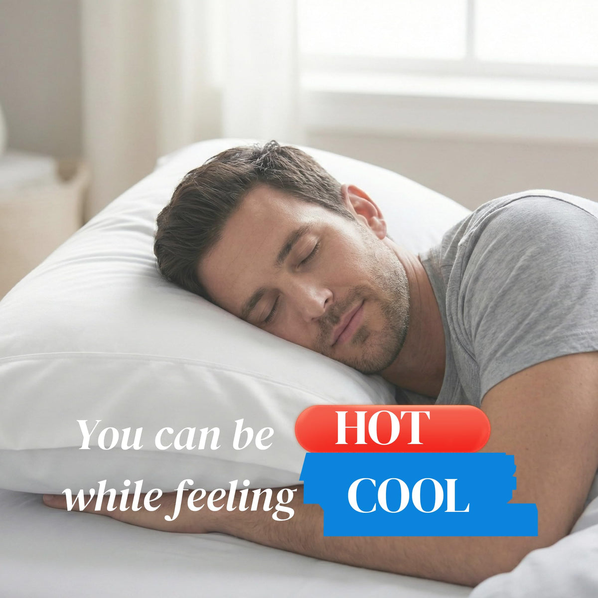 King Size Soft Down Alternative Bed Pillows with Cooling Pillowcases F1092