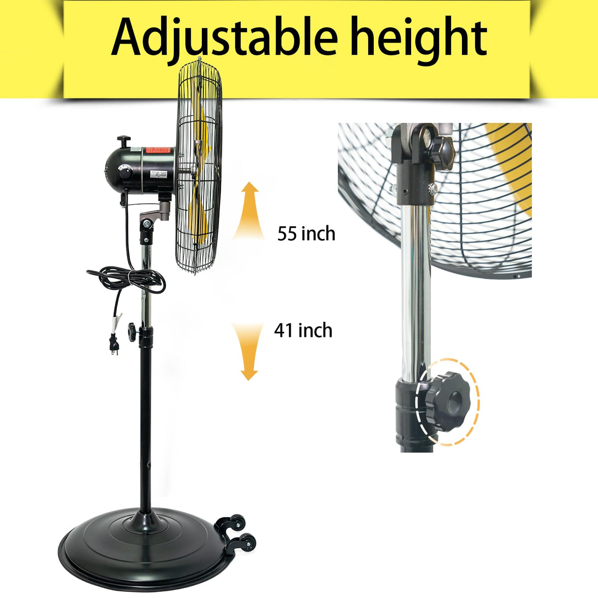 20 Inch 3-Speed Oscillating Pedestal Fan X970