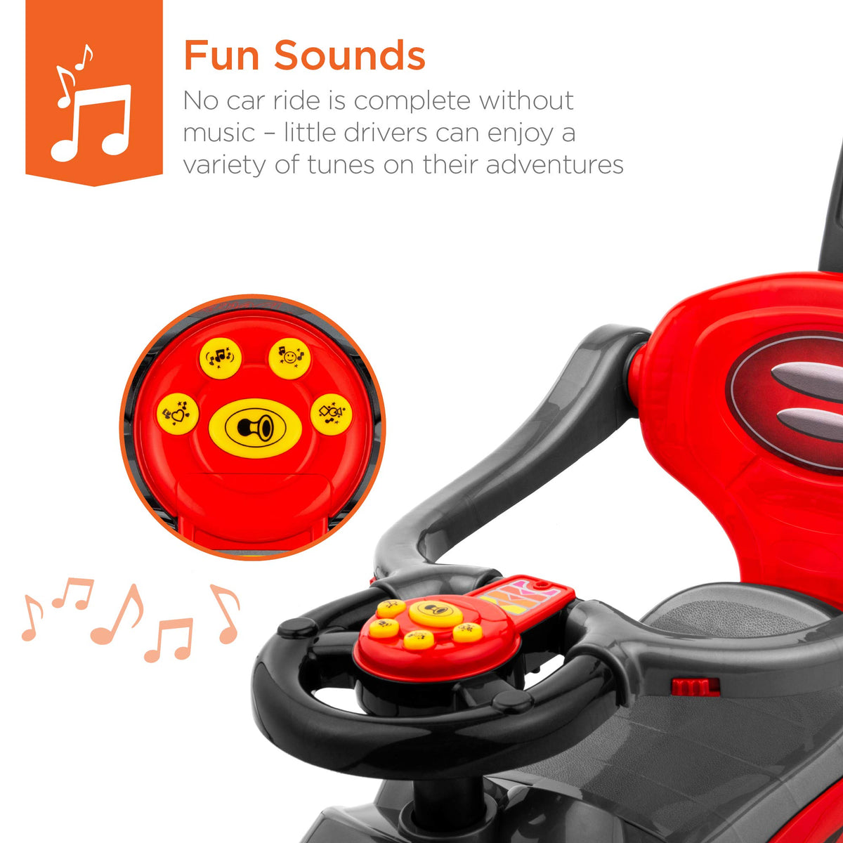 Kids 3-in-1 Push and Pedal Ride On Car B534