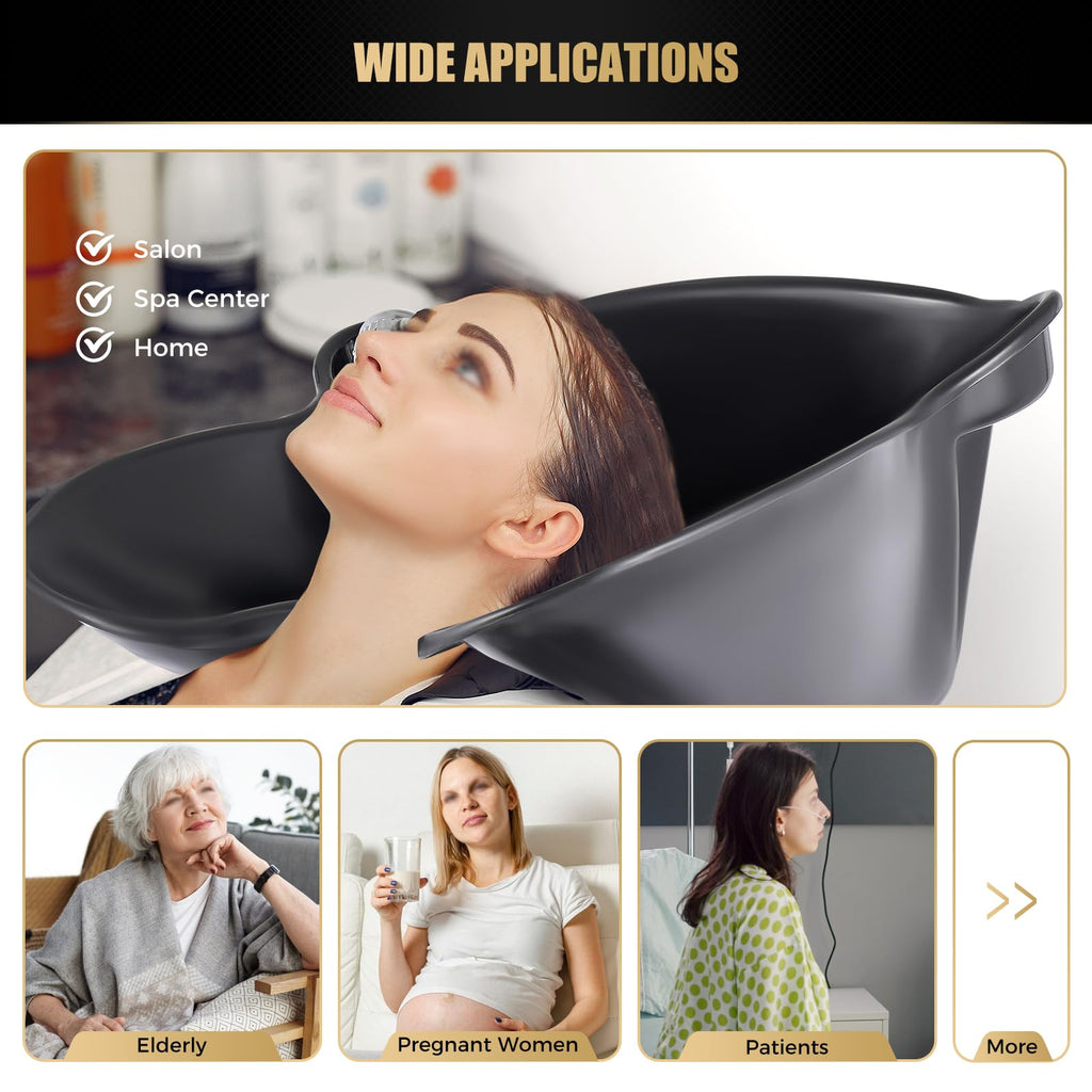 Portable Shampoo Bowl with Electric Pump, Height Adjustable Hair Washing Station U844