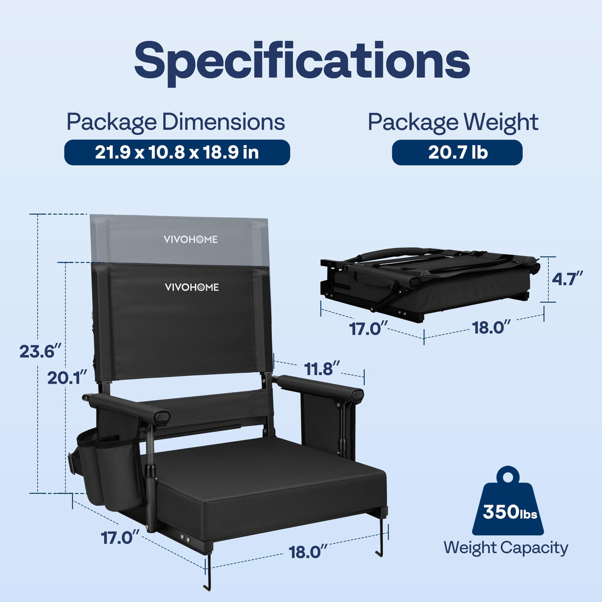 Adjustable High Back Stadium Seats with Cushion Q79152