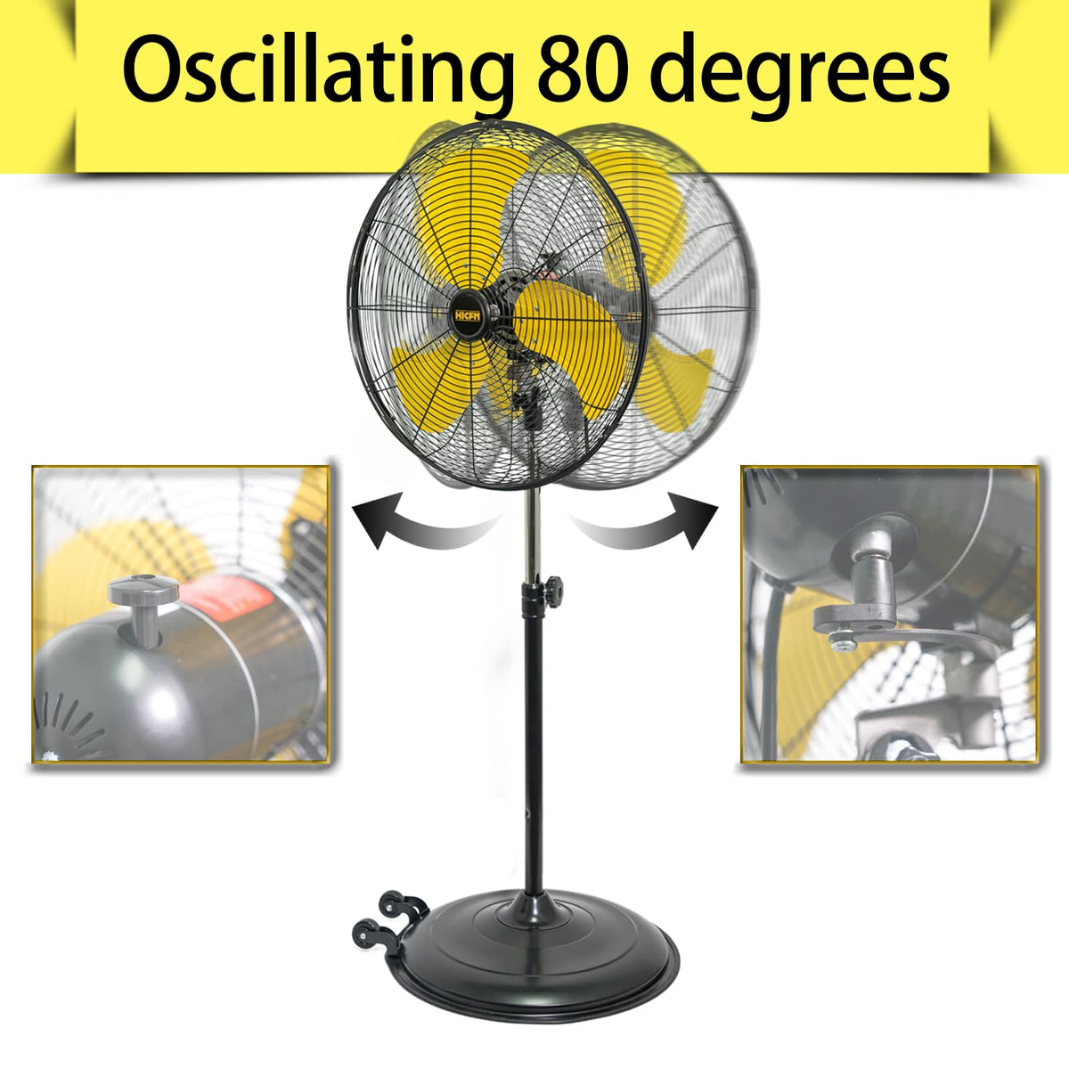 20 Inch 3-Speed Oscillating Pedestal Fan X970