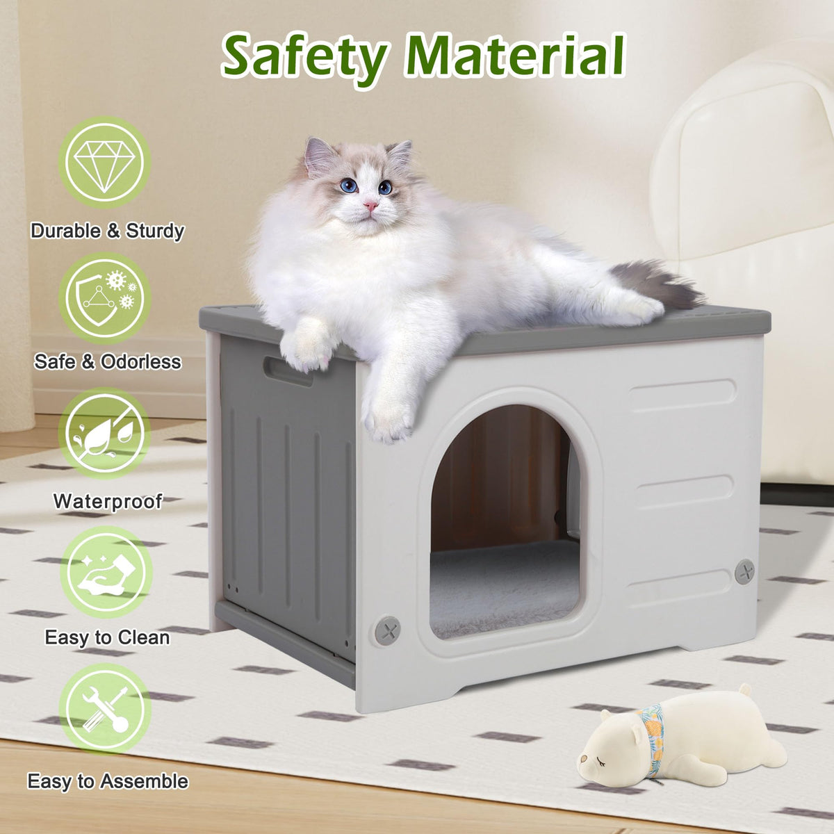 Waterproof Plastic Cat House U32122