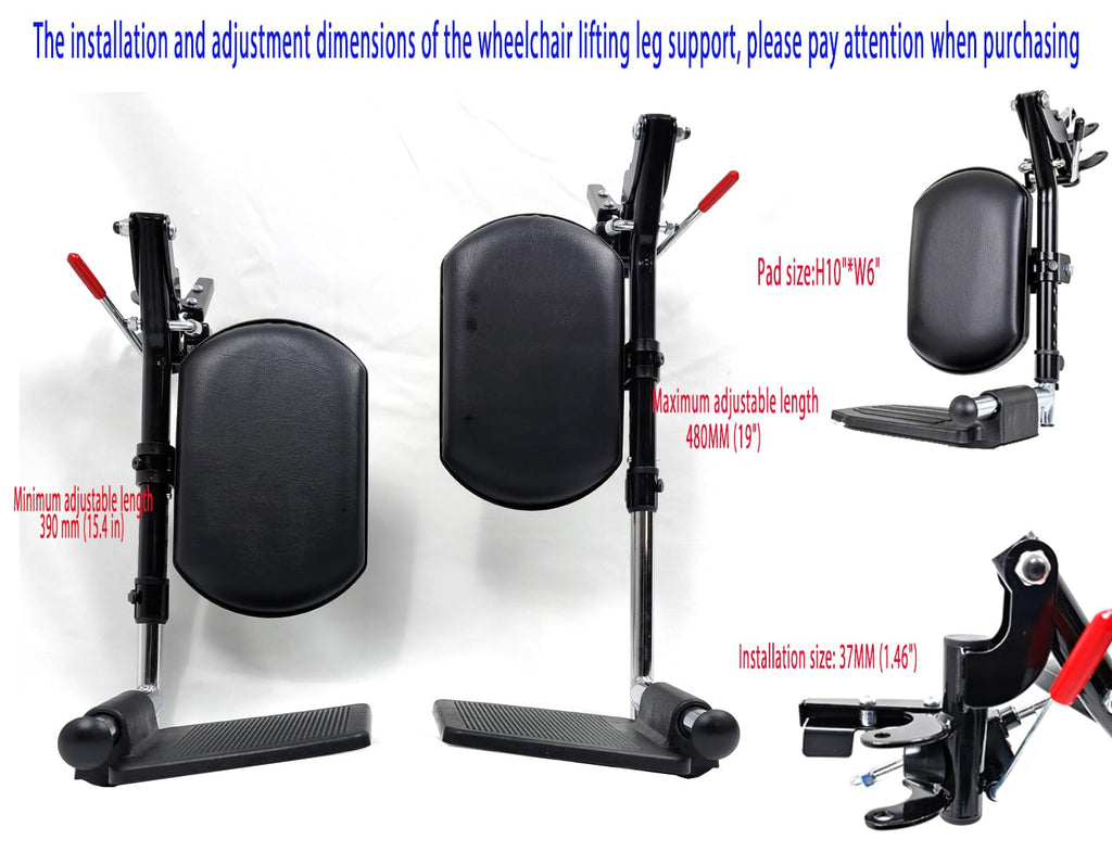 Wheelchair Elevating Leg Rests with Padded Calf Pad and Composite Footplates, 1 Pair T51257
