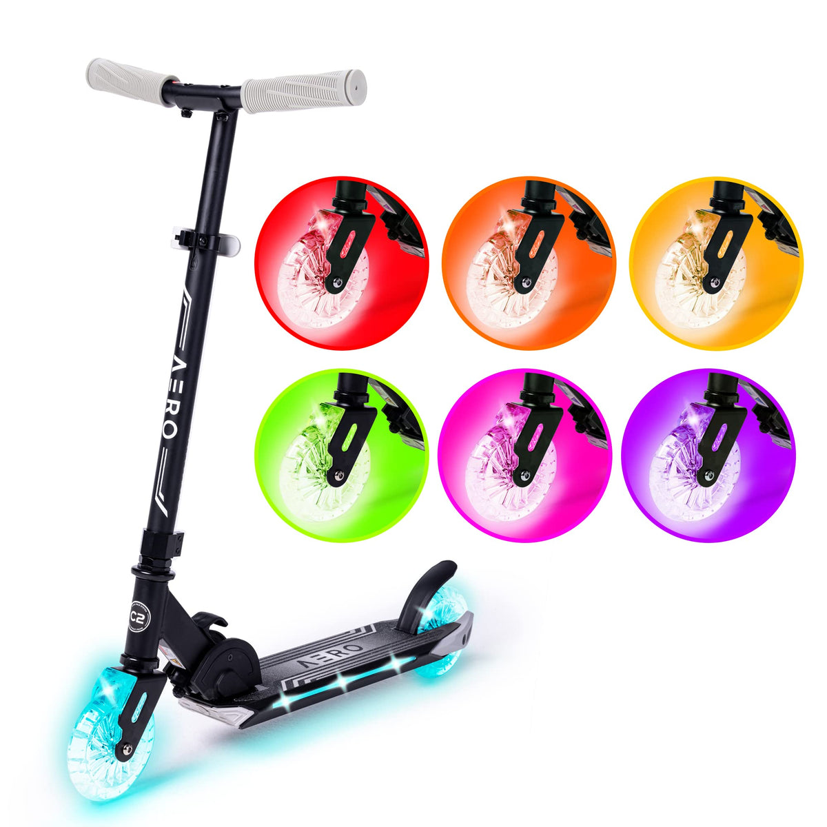 Two-Wheel Kick Scooter for Kids 5-8 with RGB Lights E23953