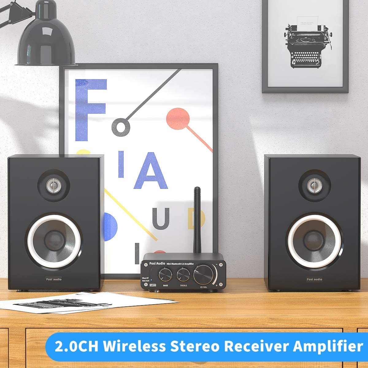 Bluetooth 5.0 Stereo Audio Amplifier Receiver 2 Channel Class D Mini Hi-Fi Integrated Amp 50W x 2 O63581