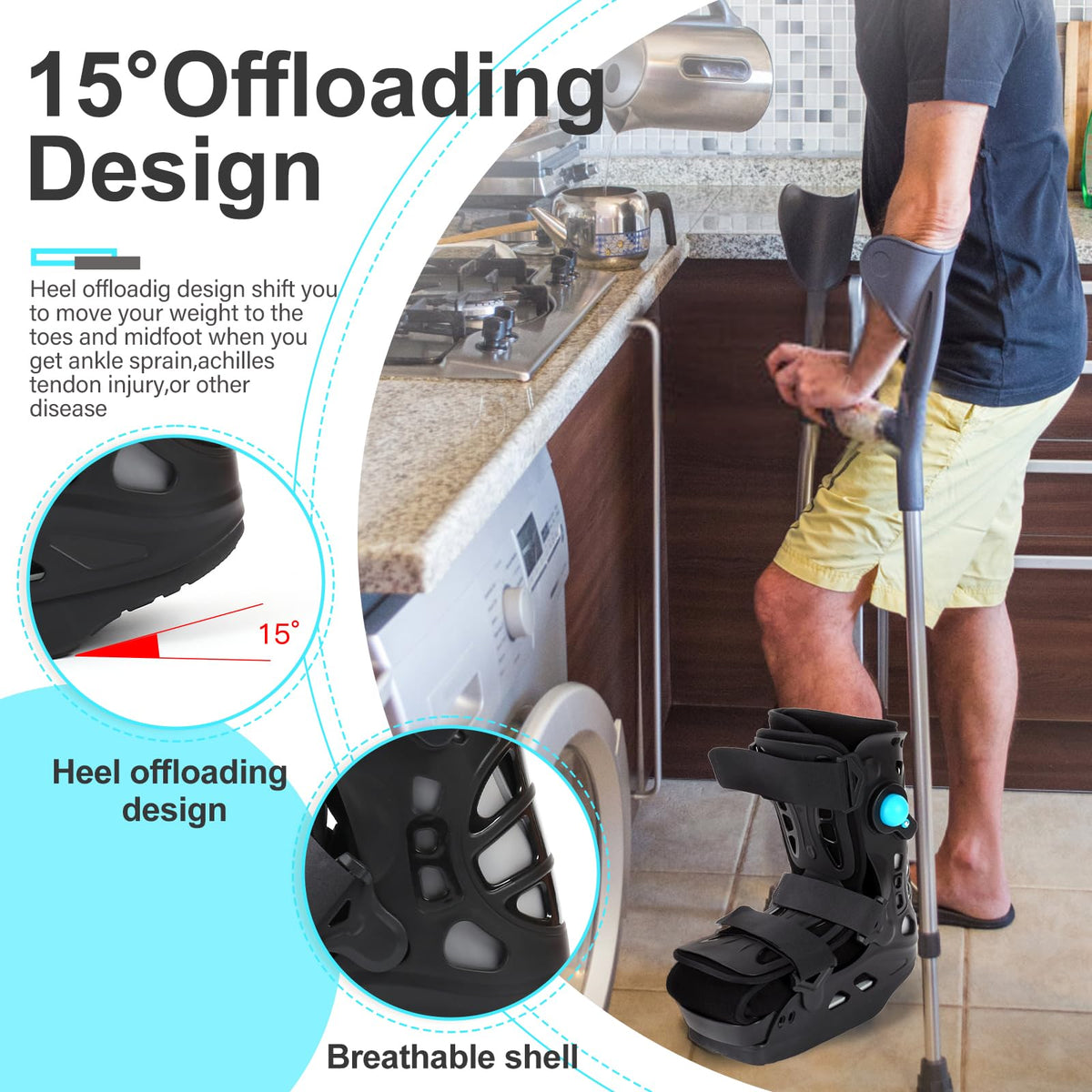 Inflatable Walker Fracture Boot Medical Short Air Cam Walker Brace Small S761