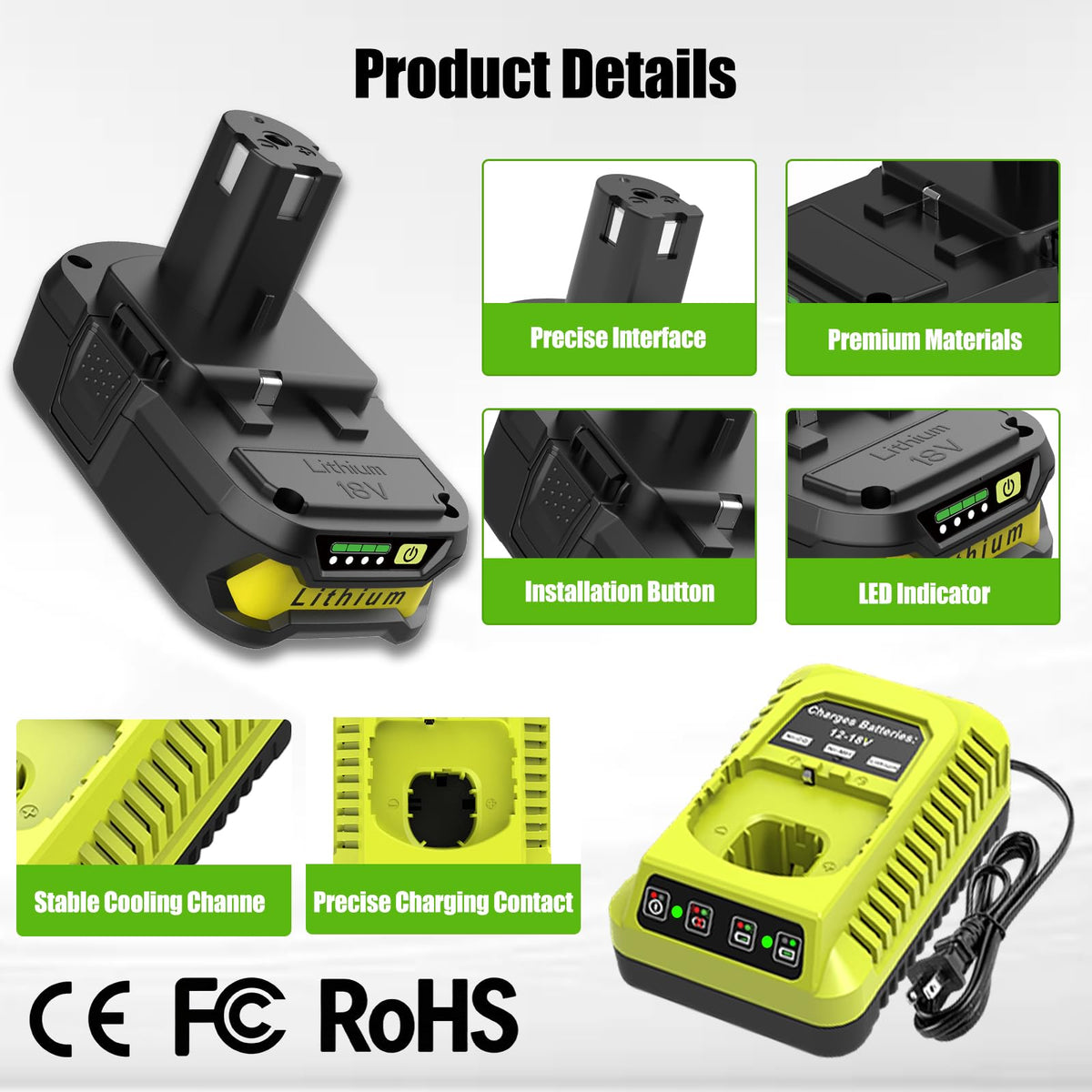 2Pack 4.0Ah Lithium Battery and Charger Combo B9391