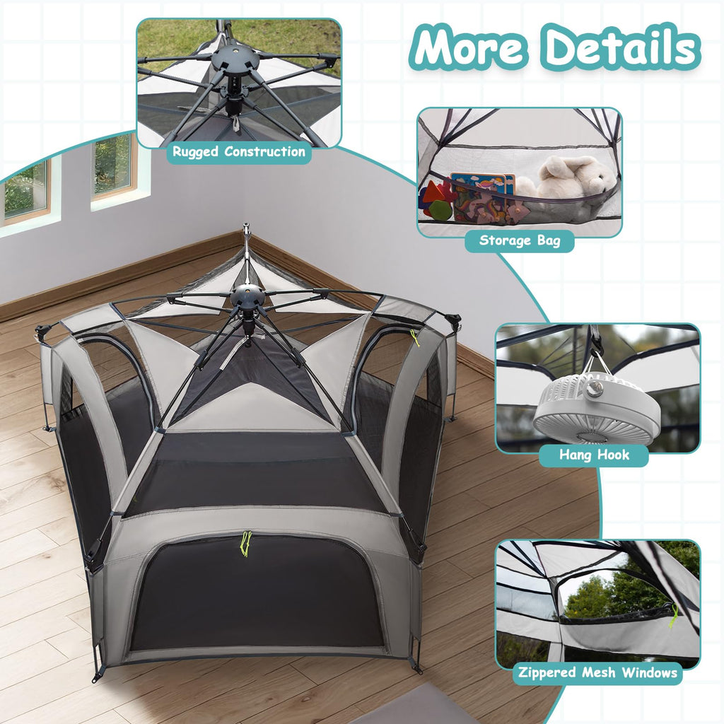 Pop-up Play Tent with Canopy Travel Bag T2396