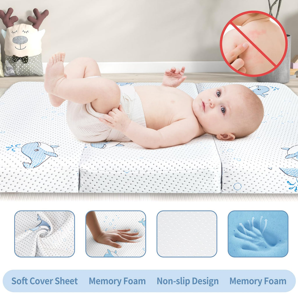 Pack and Play Mattress, 38"x26" Trifold Memory Foam N7771
