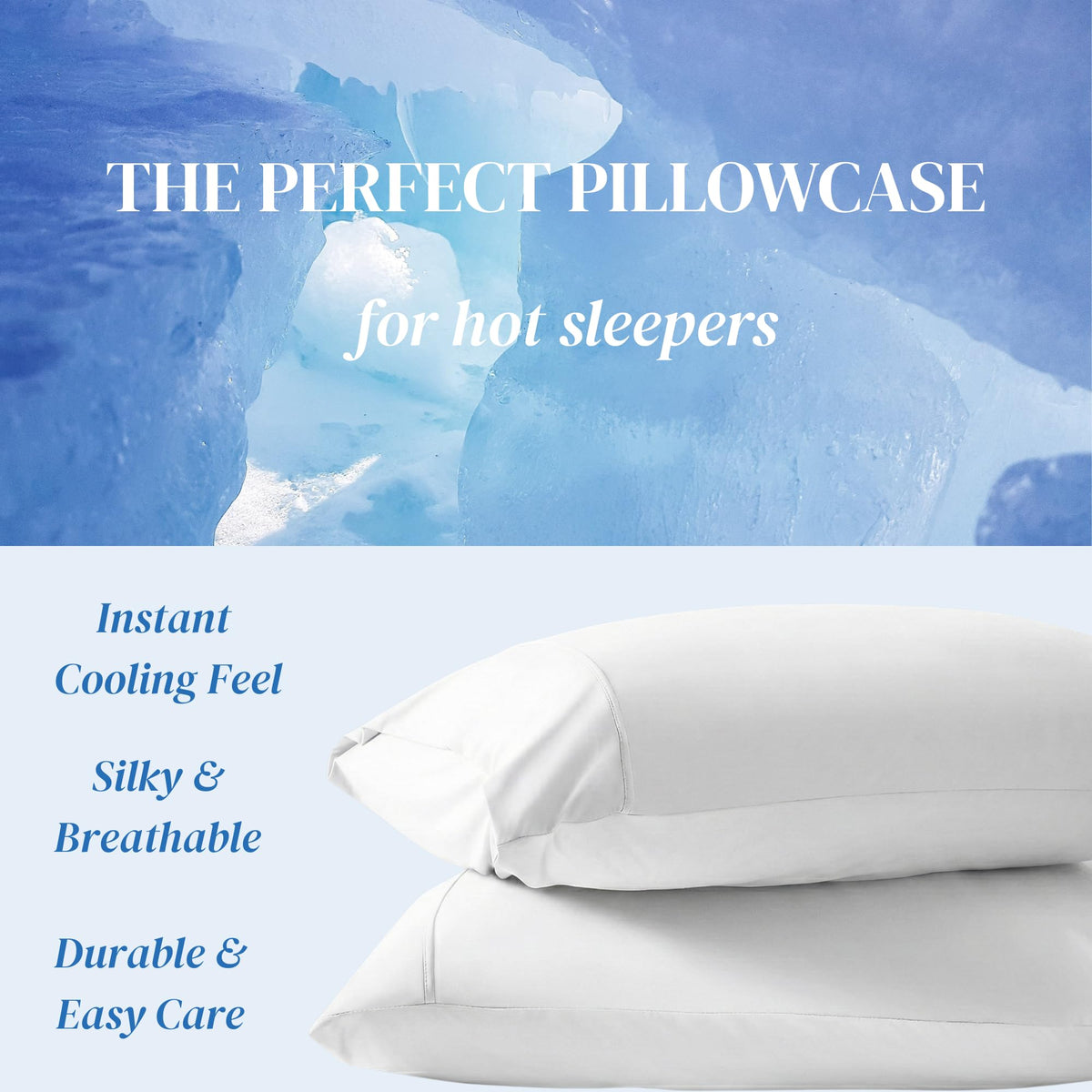King Size Soft Down Alternative Bed Pillows with Cooling Pillowcases F1092